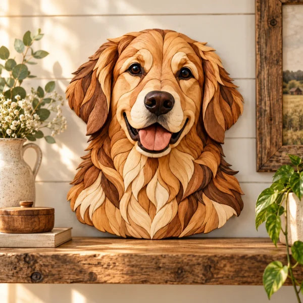 Golden Retriever Intarsia Pattern