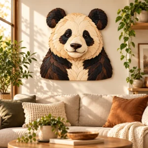 Panda Portrait Intarsia Pattern