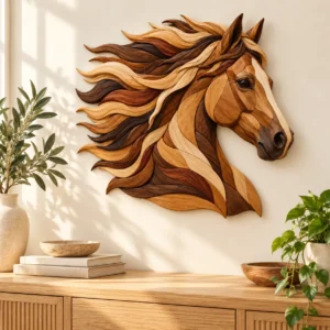 Running Horse Head Intarsia Pattern