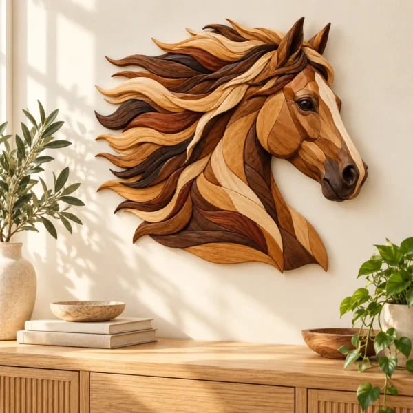 running horse head intarsia pattern