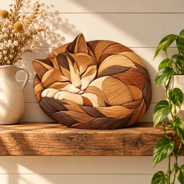 Sleeping Cat Intarsia Pattern